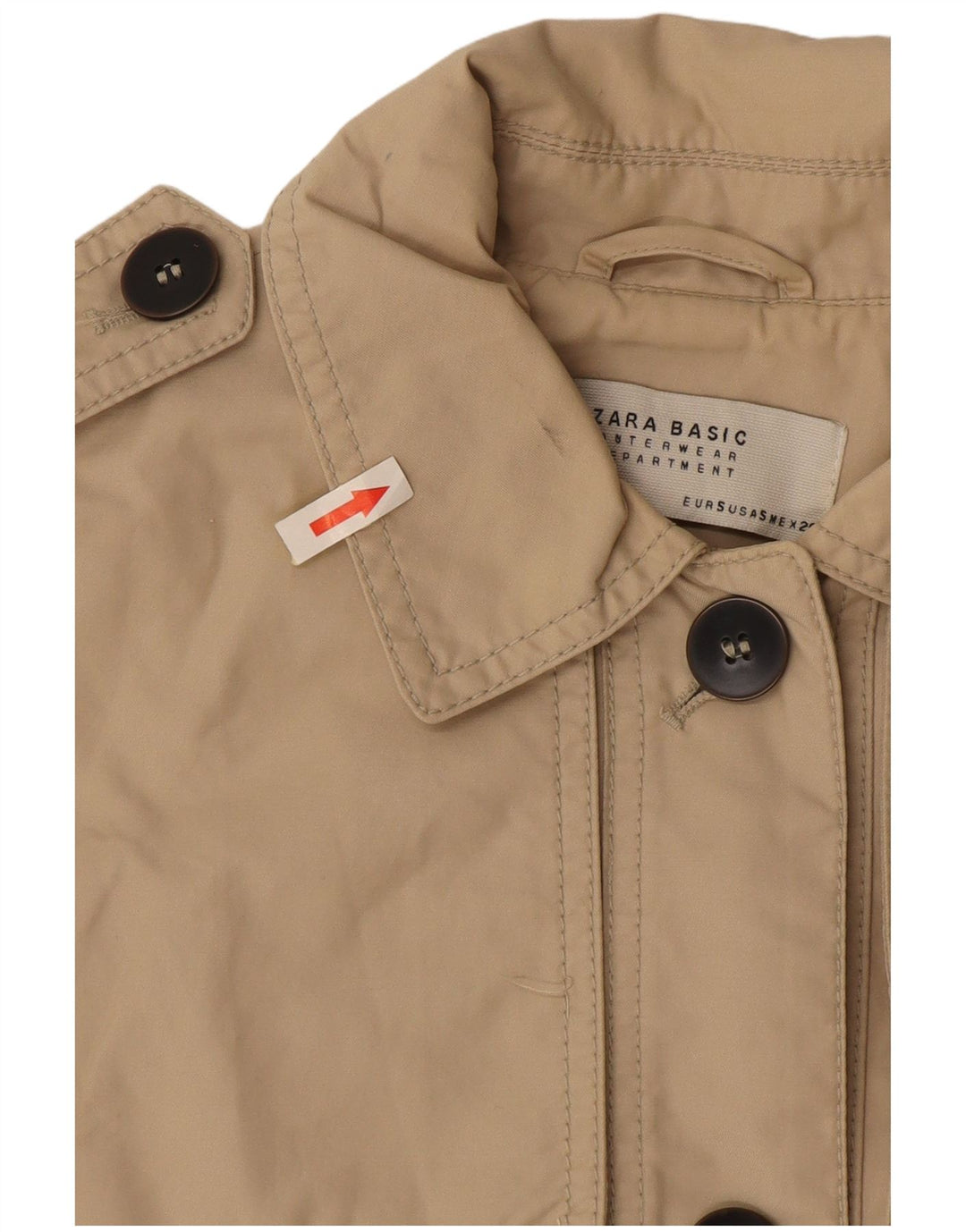 Trench pentru femei Zara UK 10 mic, bej, bumbac