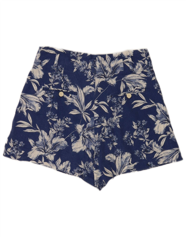 Pantaloni caldi cu talie înaltă pentru femei Zara Medium W28 Blue Floral
