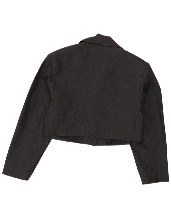 Jachetă Bolero pentru femei Zara UK 14, bumbac gri mediu