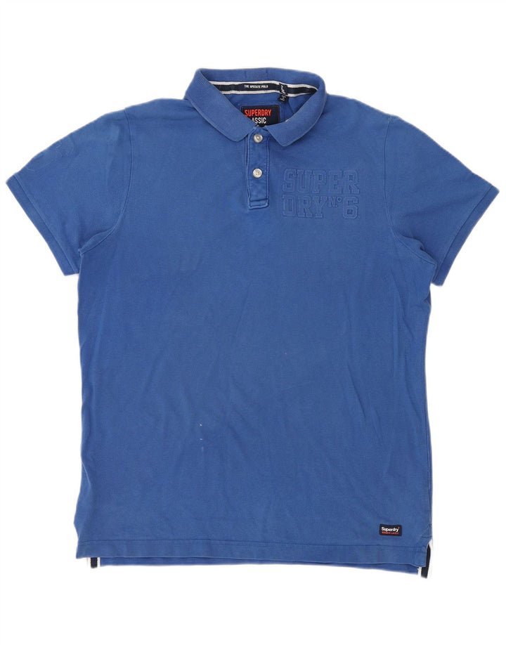 Tricou polo grafic pentru bărbați Superdry 2XL, bumbac albastru