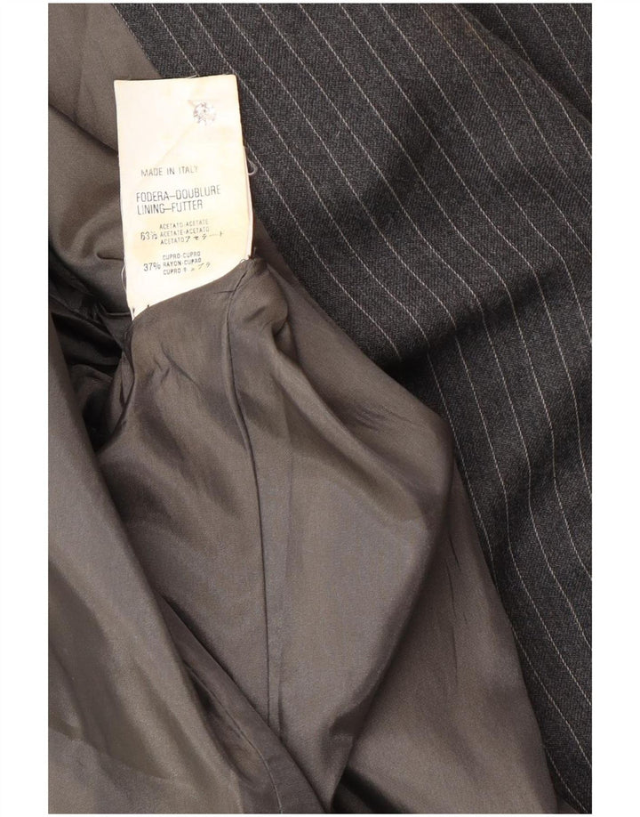 Sacou Ferre pentru femei 001 cu 1 nasture, UK 16, mare, gri cu dungi, acetat
