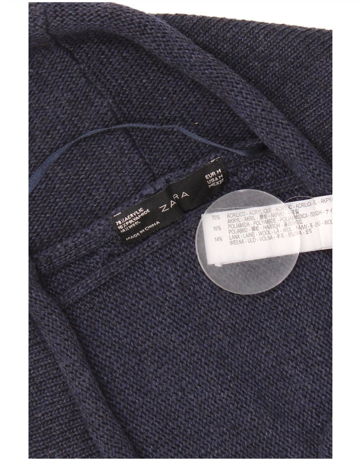 Pulover cardigan pentru femei Zara UK 14 Medium Bleumarin Acrilic