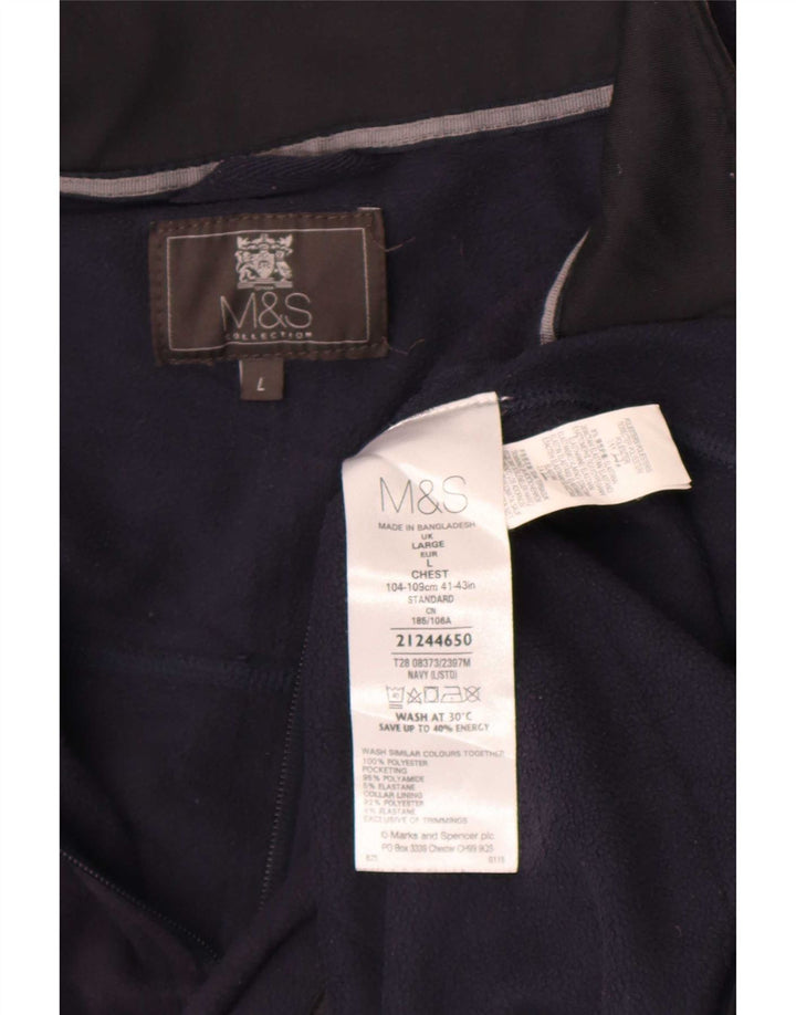 Pulover din lână pentru bărbați Marks & Spencer, mare, albastru, poliester