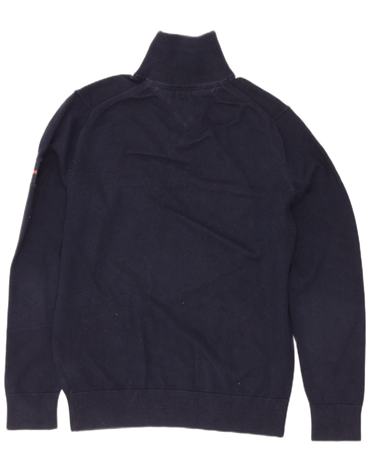 Pulover pentru bărbați Tommy Hilfiger, cu fermoar, cu gât, mediu, bleumarin, color block
