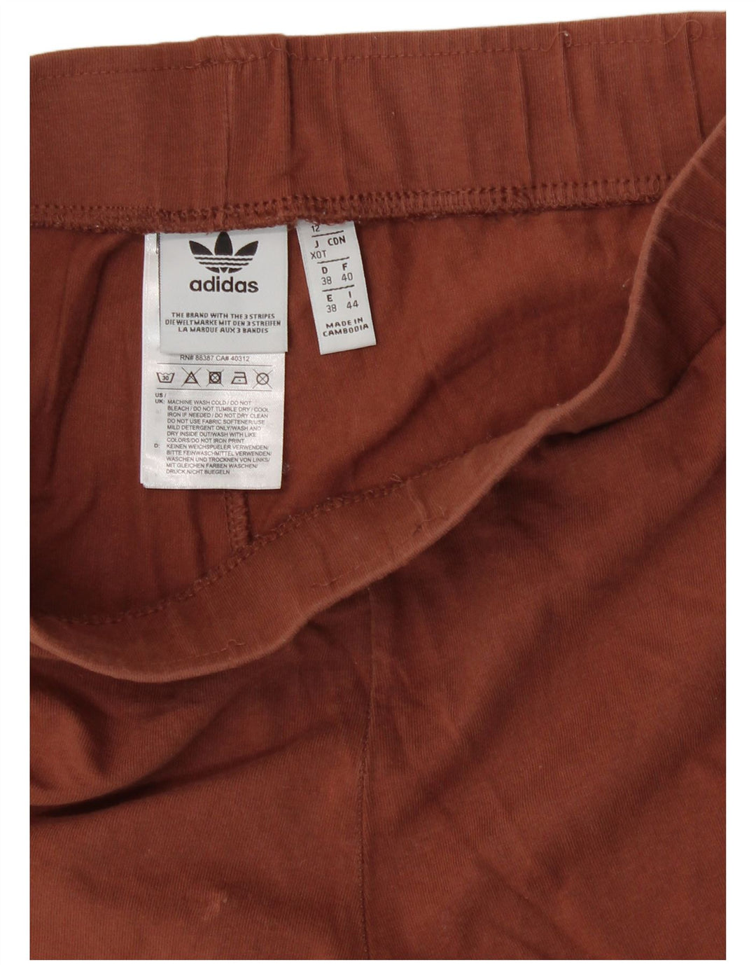 Leggings pentru femei Adidas UK 12, bumbac maro mediu