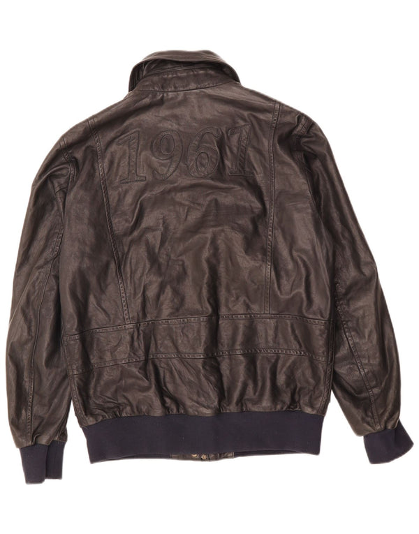 AERONAUTICA MILITARE Jachetă cu grafică pentru femei IT 42 Medium Black Leather