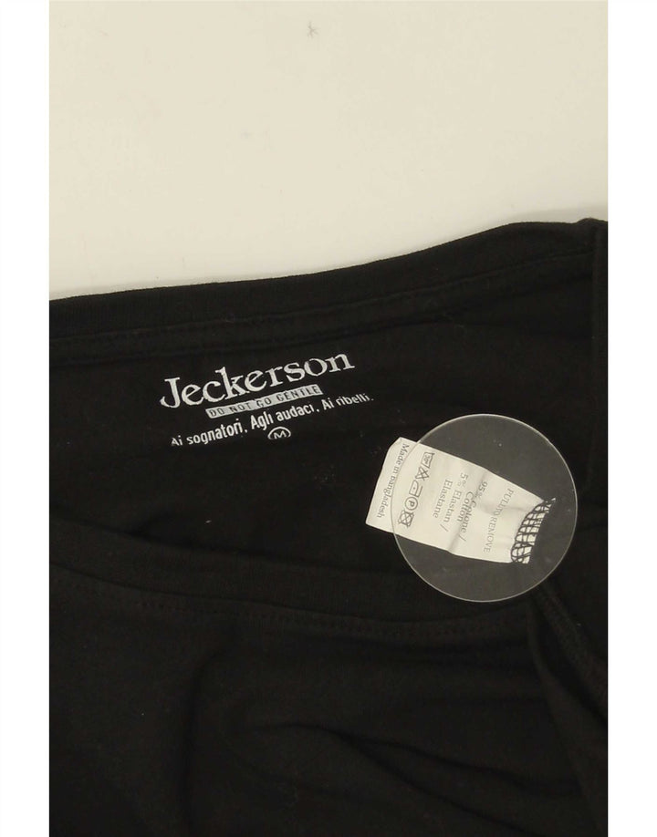 Tricou grafic Jeckerson pentru bărbați Top mediu negru bumbac