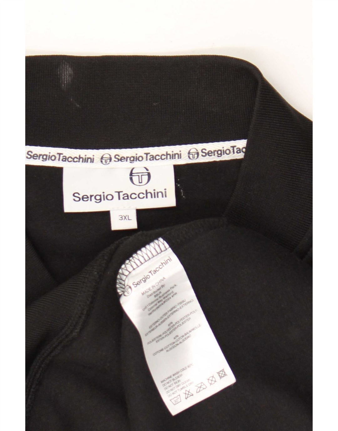 Jachetă de trening fără mâneci pentru bărbați Sergio Tacchini, poliester negru 3XL