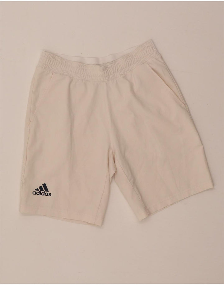 Pantaloni scurți sport pentru bărbați Adidas Mici din poliester alb