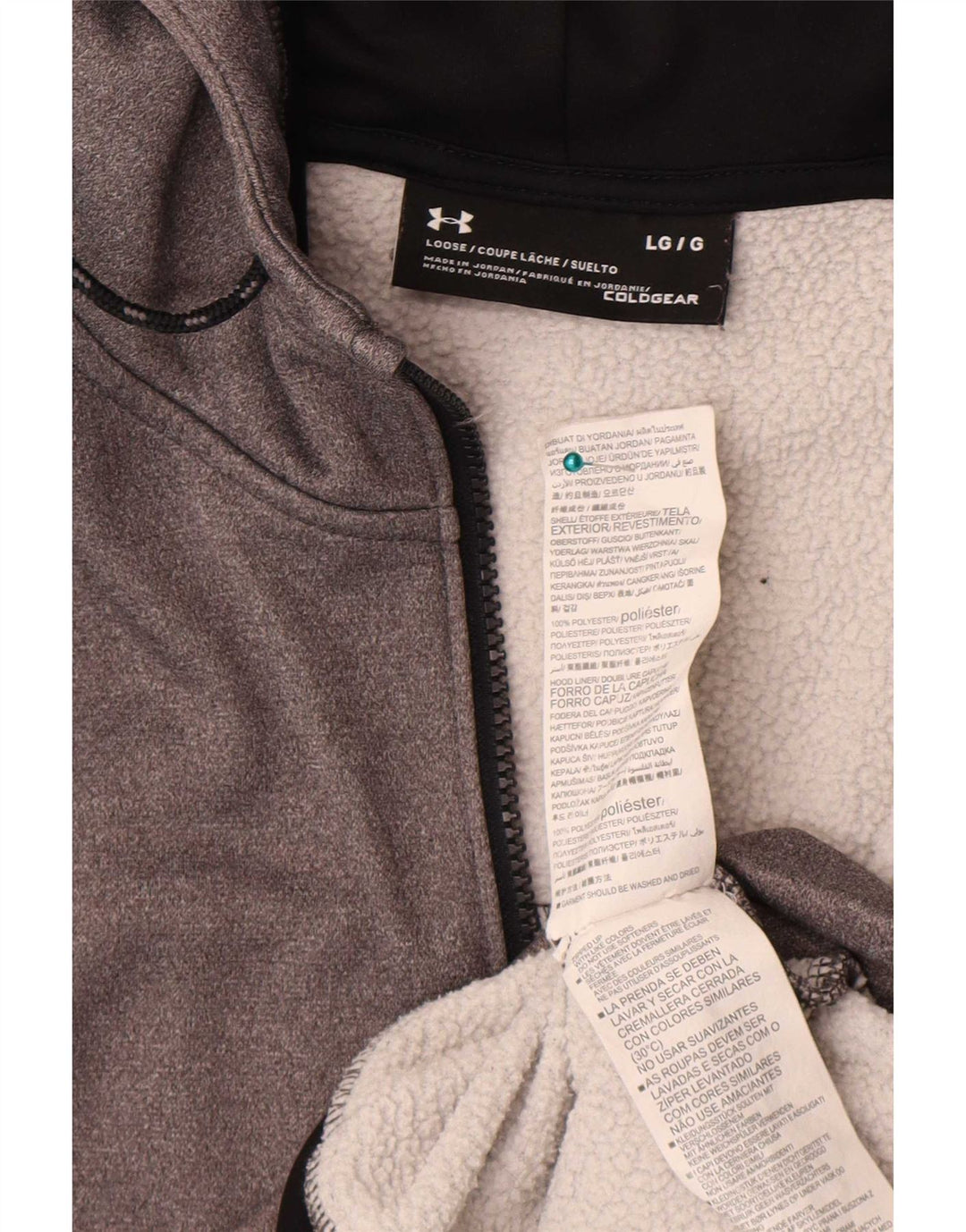 Pulover pentru bărbați Under Armour Cold Gear, cu fermoar, poliester mare, gri