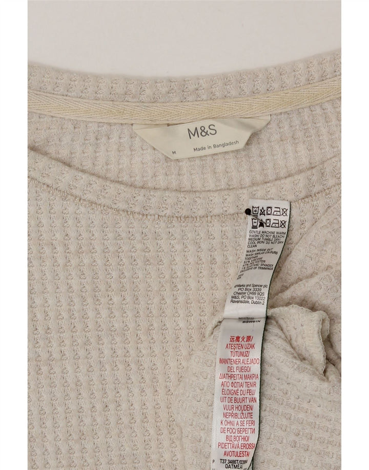Top pentru femei Marks & Spencer cu mânecă lungă UK 12 Medium Bej Viscoză