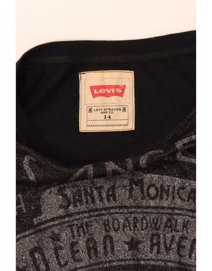 Pulover Levi's pentru fete cu grafic 13-14 ani, gri