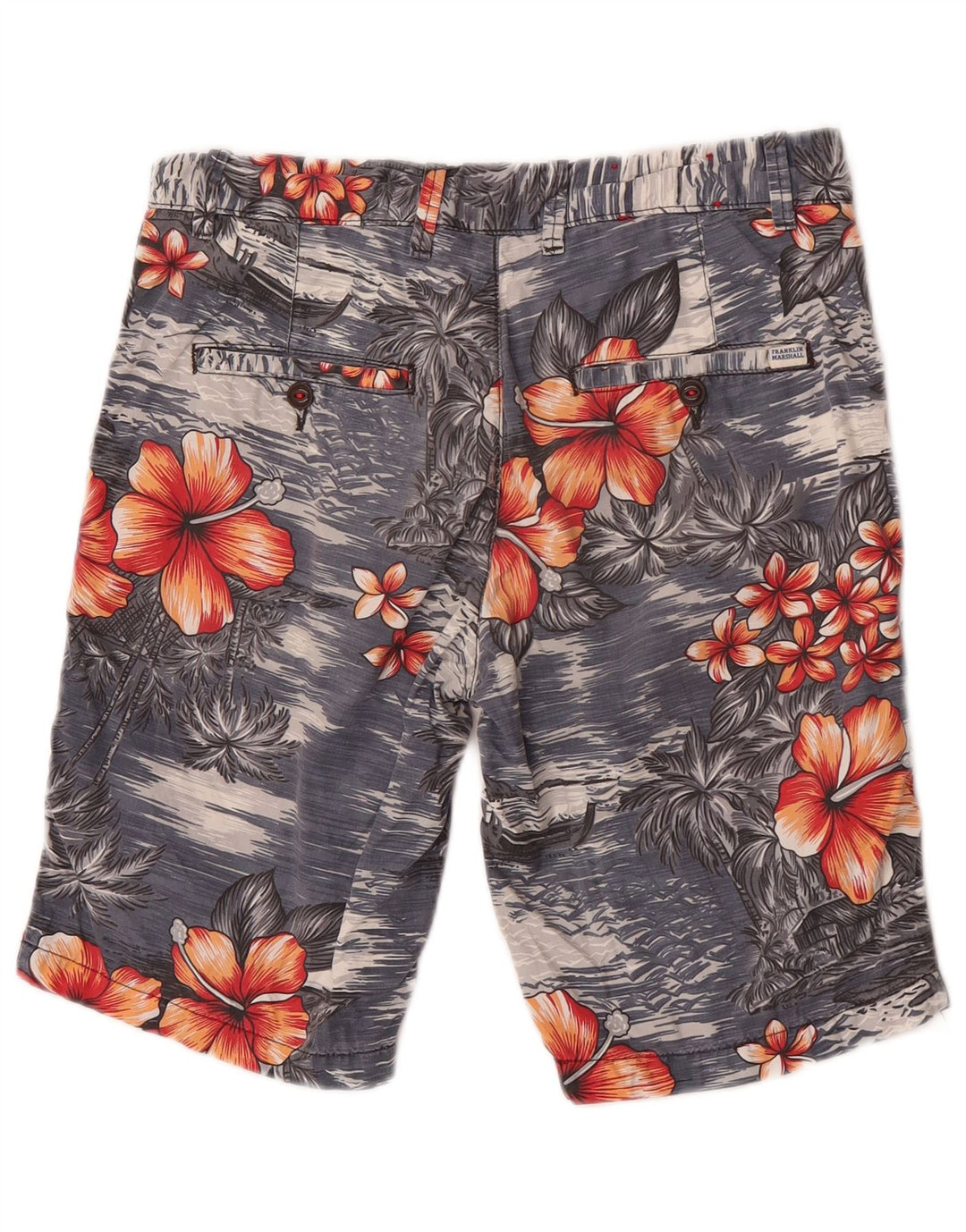 Pantaloni scurți chino Leo pentru bărbați Franklin Marshall W31 Medium Bleumarin Hawaiian
