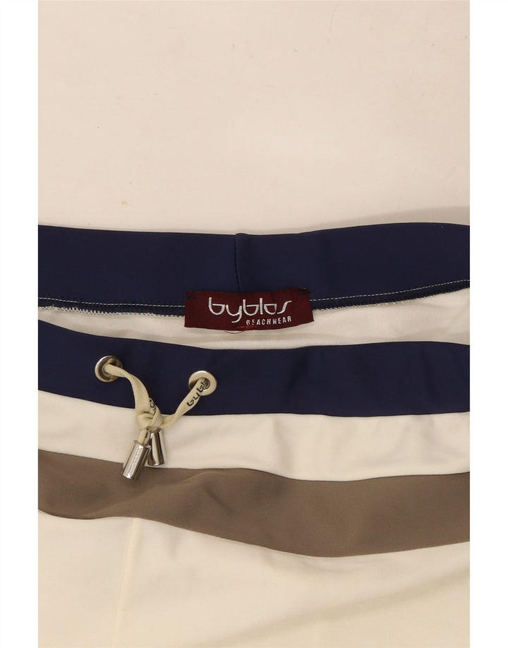 Byblos Pantaloni scurți de înot pentru femei UK 14 Medium White Striped