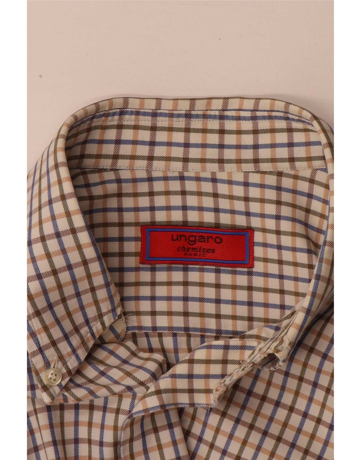 Cămașă pentru bărbați Ungaro Classic Fit XL Bej Check