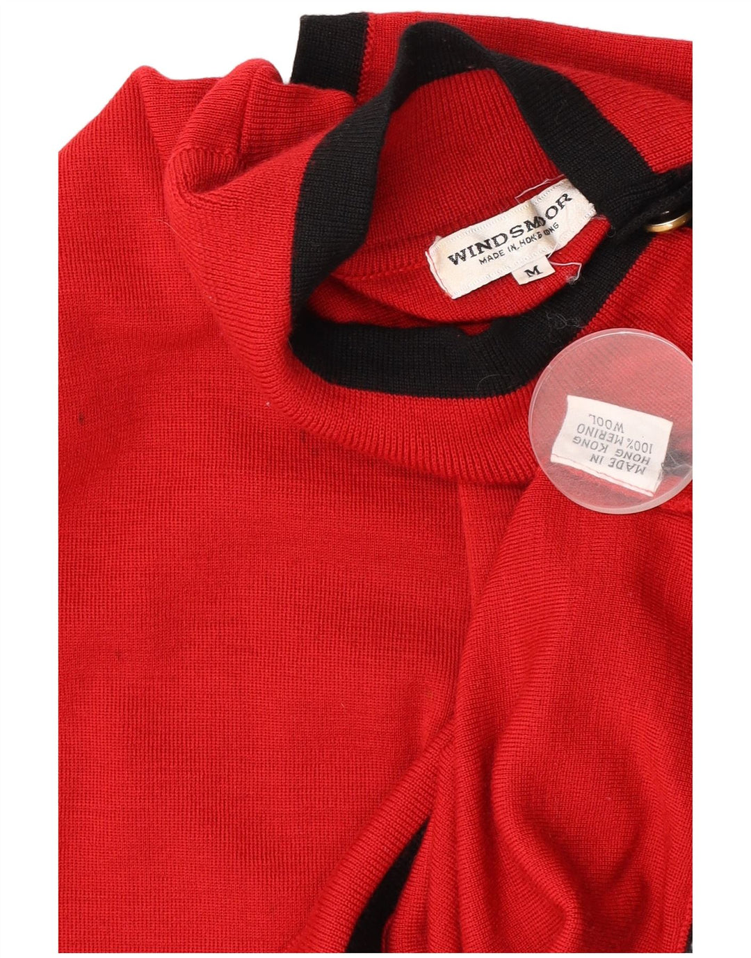 Windsmoor Pulover cu gât cu nasturi pentru femei UK 14 Medium Red Colorblock