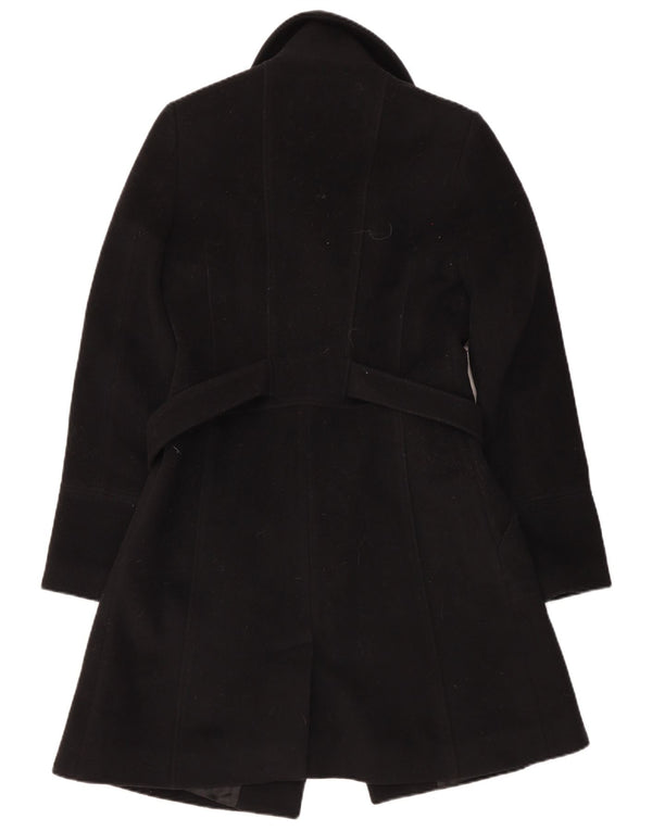 Reiss Womens Oversized Overcoat UK 10 Small Black Wool