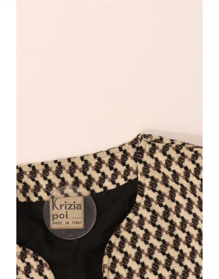 Jachetă pentru femei Poi By Krizia Crop Blazer IT 40 Small Beige Houndstooth