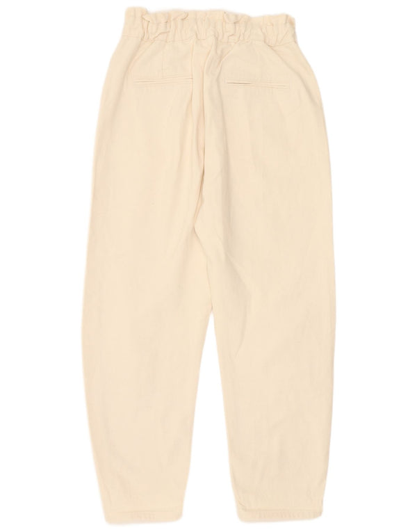 Zara Blugi conici cu talie înaltă pentru femei EU 36 XS W26 L25 Bej Bumbac