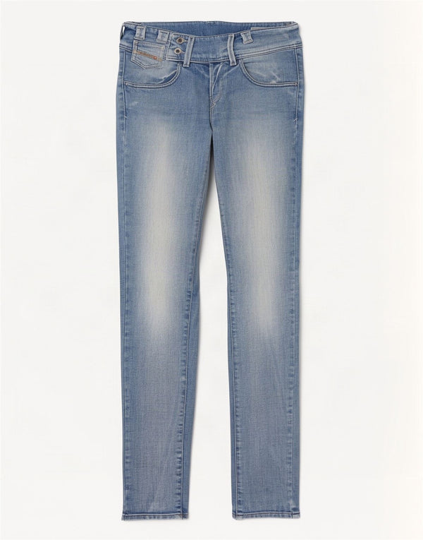 Diesel Womens Culturebelt Regular Slim Tapered Jeans W25 L32 Blue Bumbac