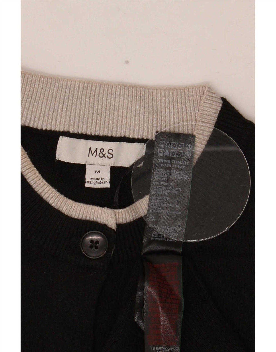 Pulover cardigan pentru femei Marks & Spencer UK 14 Poliester mediu negru