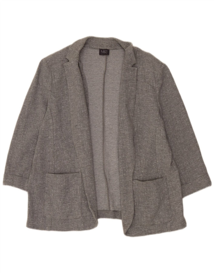 Marks & Spencer jachetă pentru femei cu mâneci 3/4 deschise, UK 20 2XL, bumbac gri