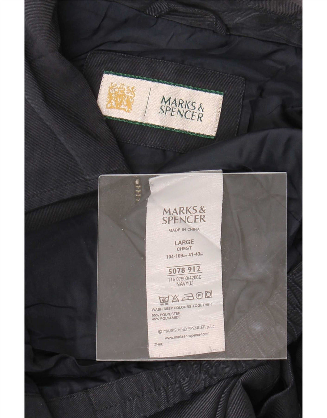 Geacă bomber pentru bărbați Marks & Spencer UK 40 mare, albastru, poliester