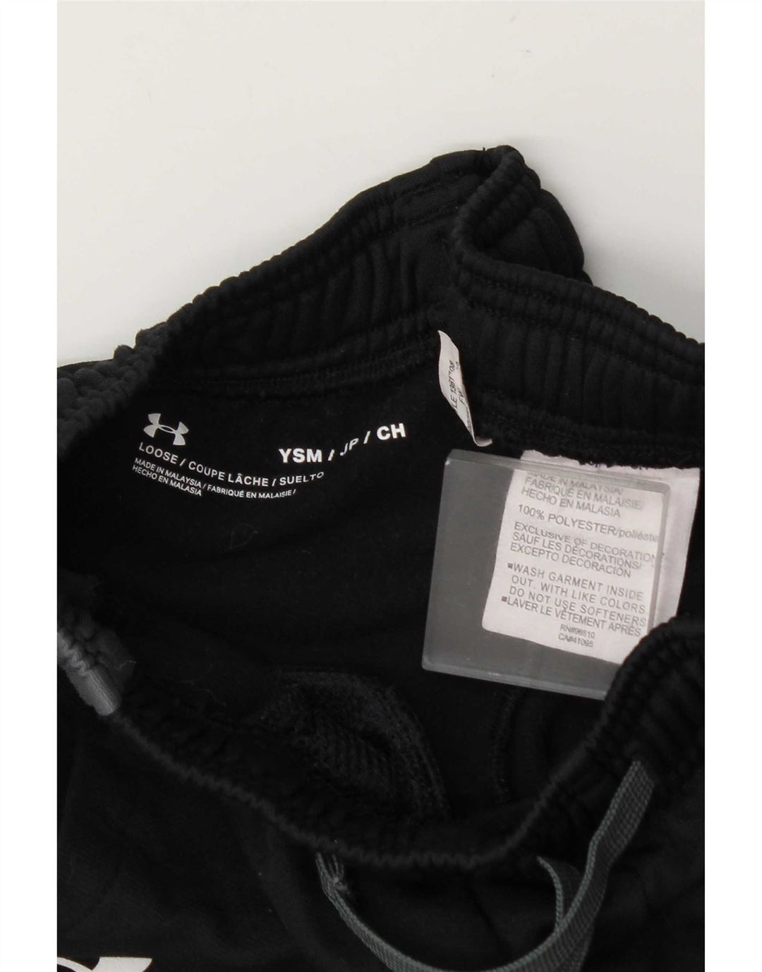 Pantaloni de trening Under Armour pentru băieți 7-8 ani, negru, color block