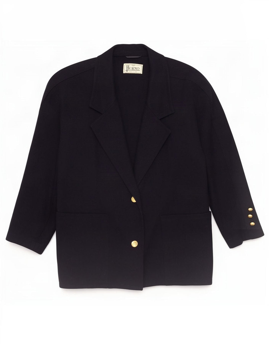 Jachetă Blazer Femei Herno cu 2 nasturi IT 44 Mediu Lână bleumarin