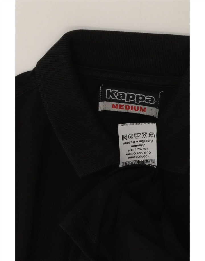 Cămașă polo pentru bărbați Kappa, bumbac mediu negru