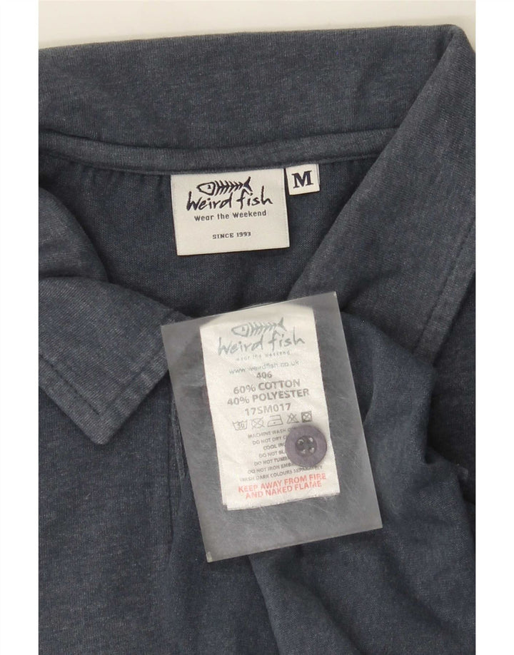 Tricou polo pentru bărbați Weird Fish, bumbac albastru mediu