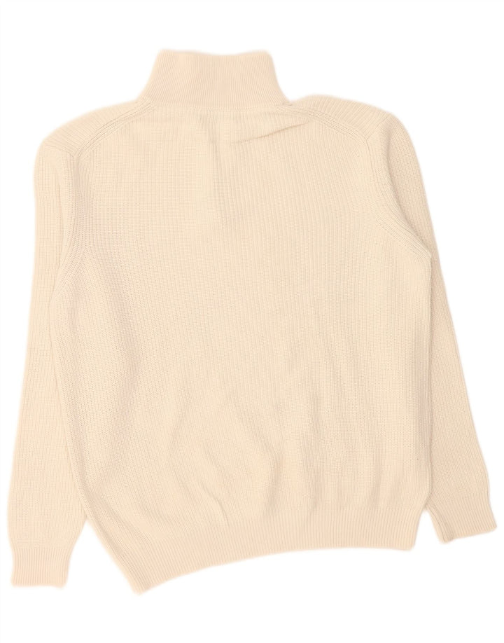 Pulover pentru bărbați Zara, cu fermoar și gât, XL, alb