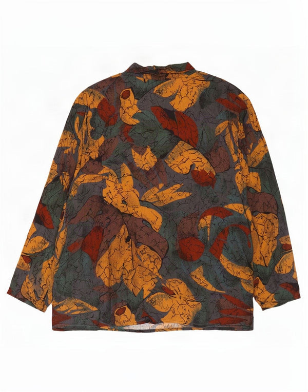 Bluză de cămașă vintage pentru femei UK 14 Medium Multicolor Floral