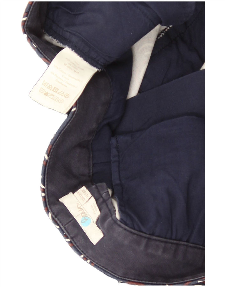 Pantaloni chino cu model abstract Boden pentru femei UK 12 Medium L30 L27 Bleumarin
