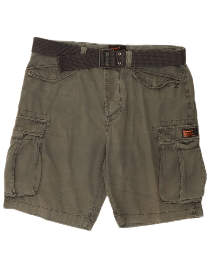 Pantaloni scurți cargo pentru bărbați SUPERDRY W34, bumbac mare kaki