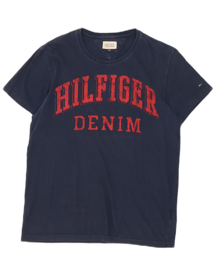 Tricou grafic Tommy Hilfiger pentru bărbați Top mediu din bumbac bleumarin