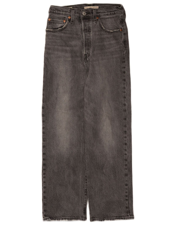 Blugi drepti Levi's Ribcage pentru femei cu talie înaltă L26 L27 bumbac gri