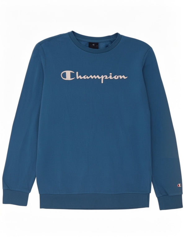 Champion Boys Graphic Sweatshirt Jumper 13-14 Years XL Blue Sports