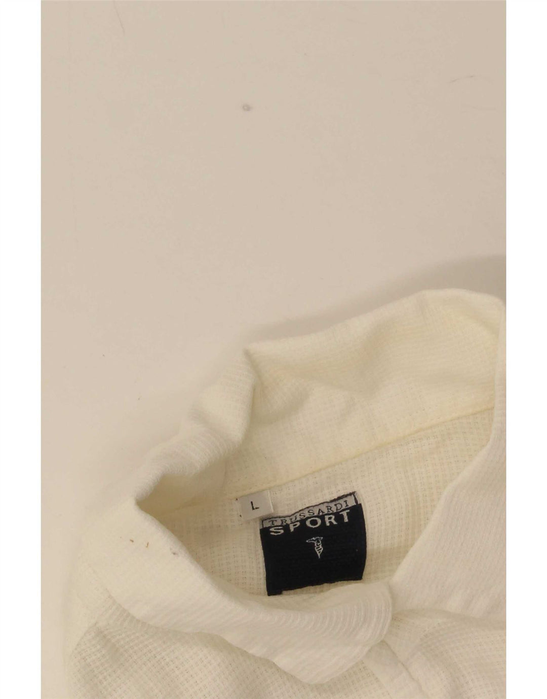 Cămașă pentru bărbați Trussardi cu mânecă 3/4, mare, albă