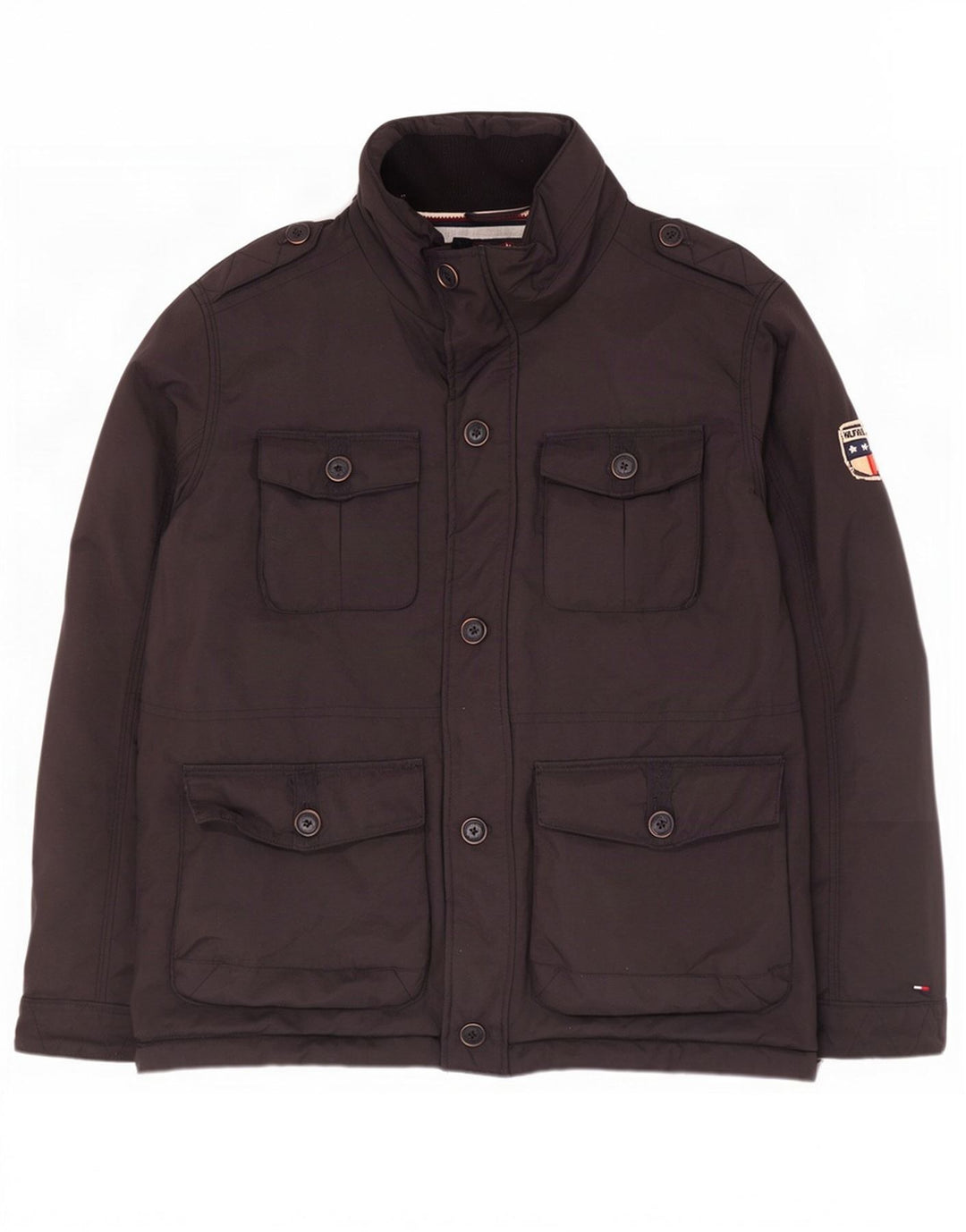Jachetă militară pentru bărbați Tommy Hilfiger UK 40 mare, negru, nailon