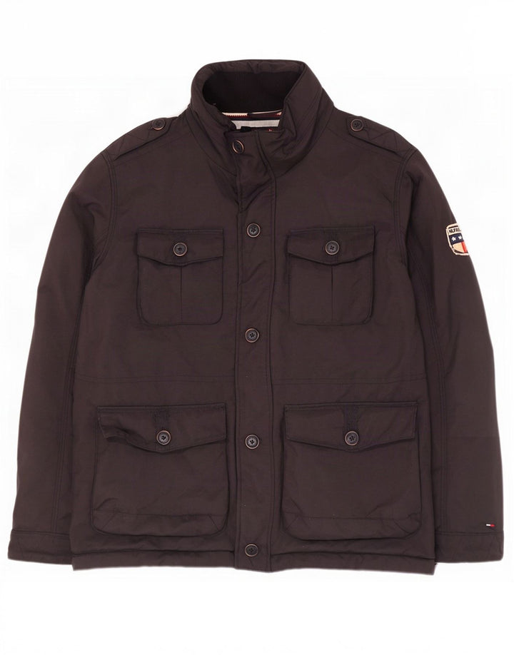 Jachetă militară pentru bărbați Tommy Hilfiger UK 40 mare, negru, nailon