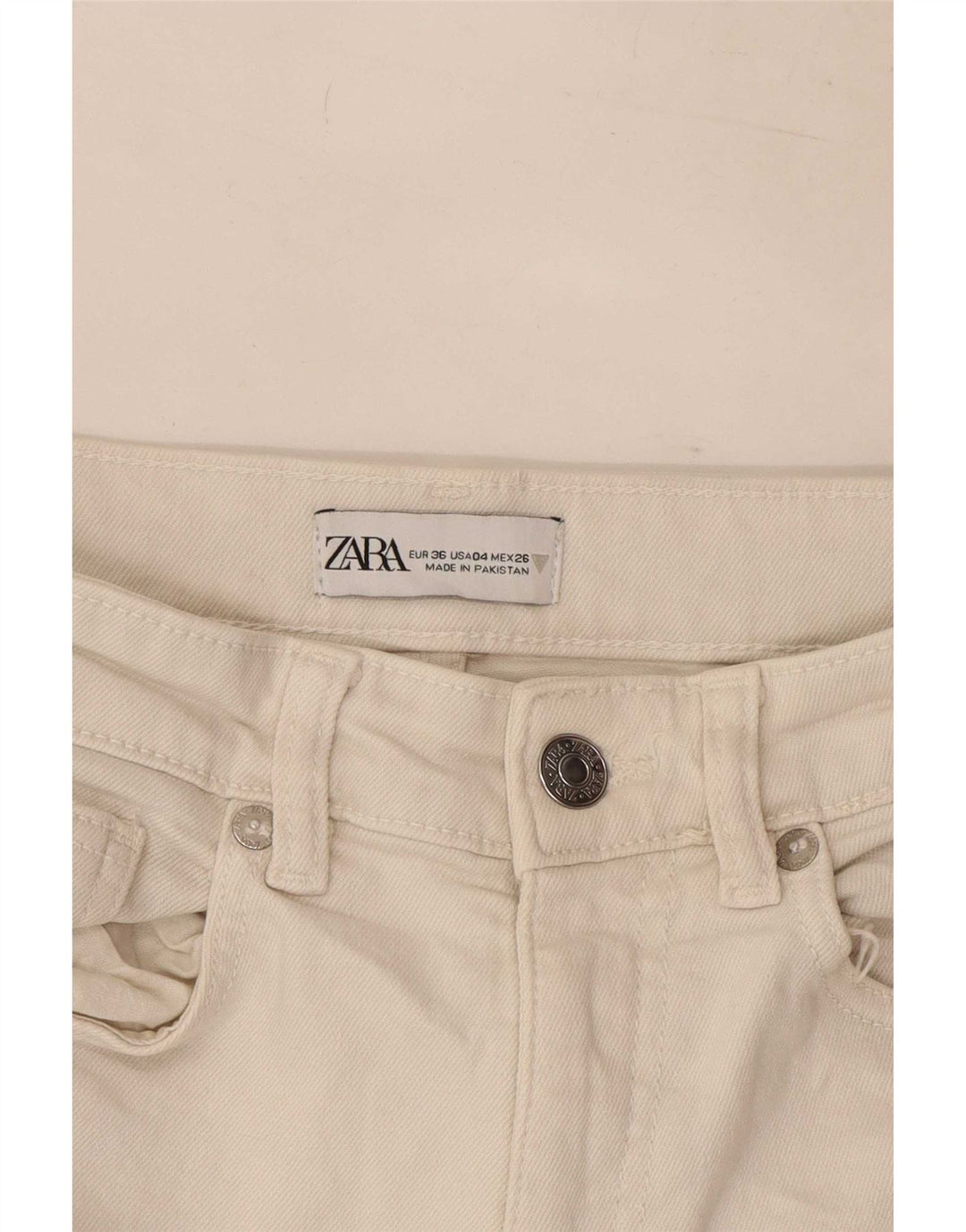 Blugi Bootcut pentru Damă Zara EU 36 XS W26 L24 Alb
