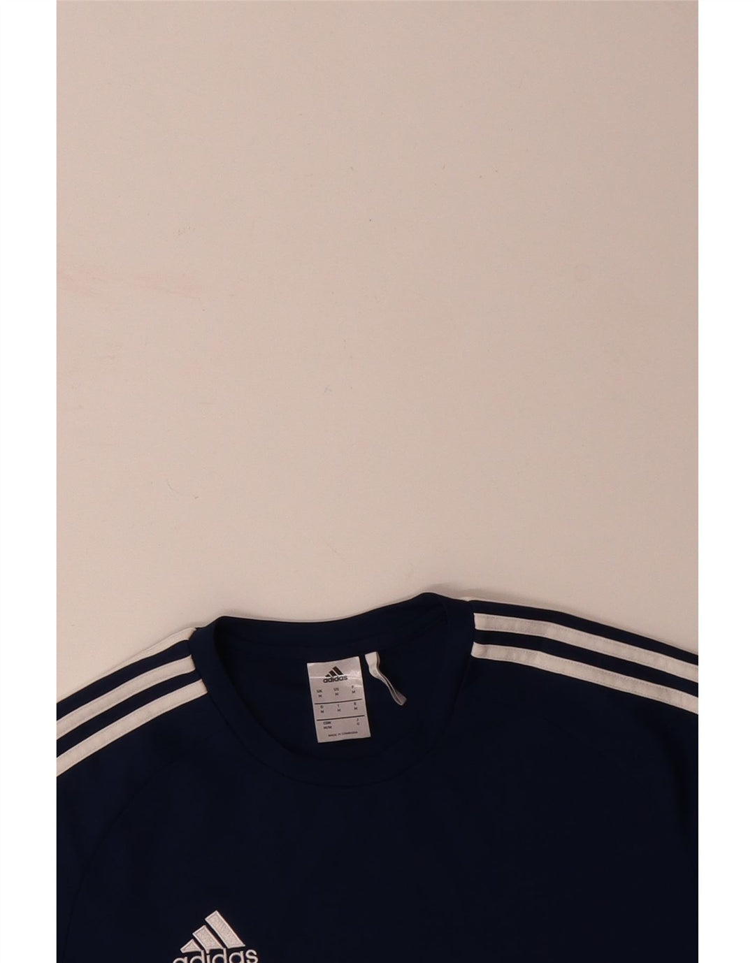 ADIDAS Mens Climalite T-Shirt Top Medium Navy Blue Colourblock Polyester