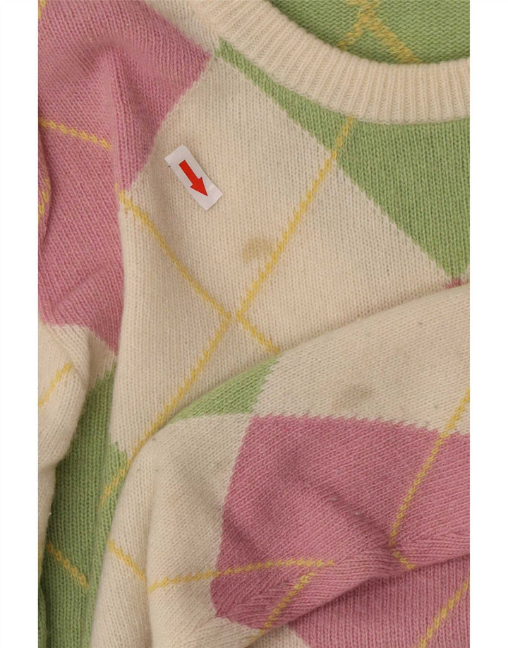 Pulover pringle pentru bărbați cu gât crew pulover mediu multicolor Argyle/Diamond