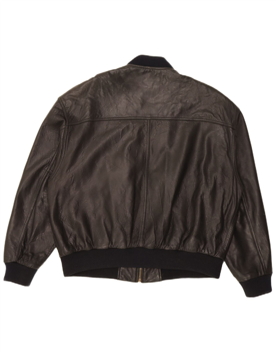 Jachetă Bomber din piele pentru bărbați Trapper UK 46 3XL, piele neagră