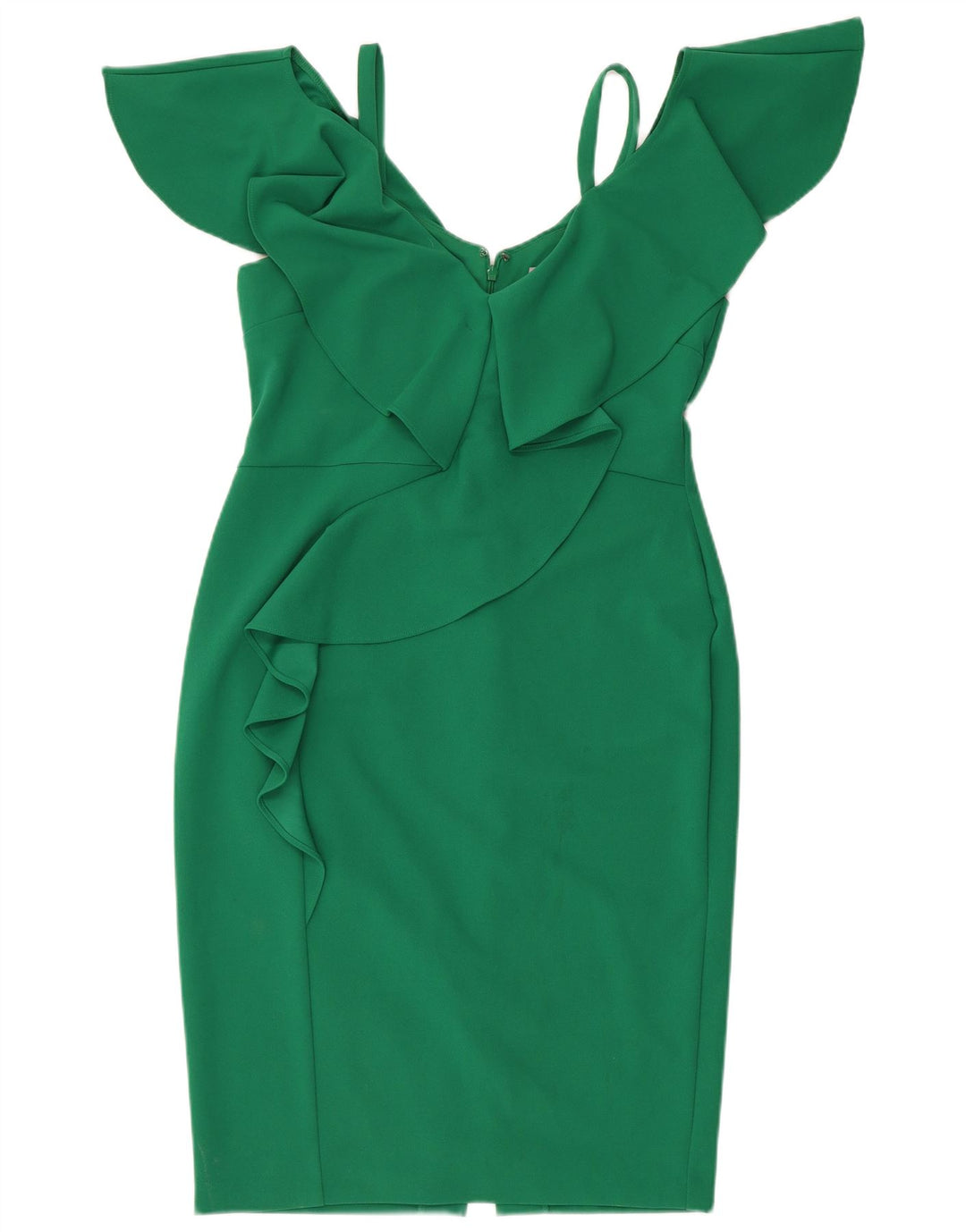 Rochie bodycon cu volane în față pentru femei Coast UK 14 Poliester verde mediu