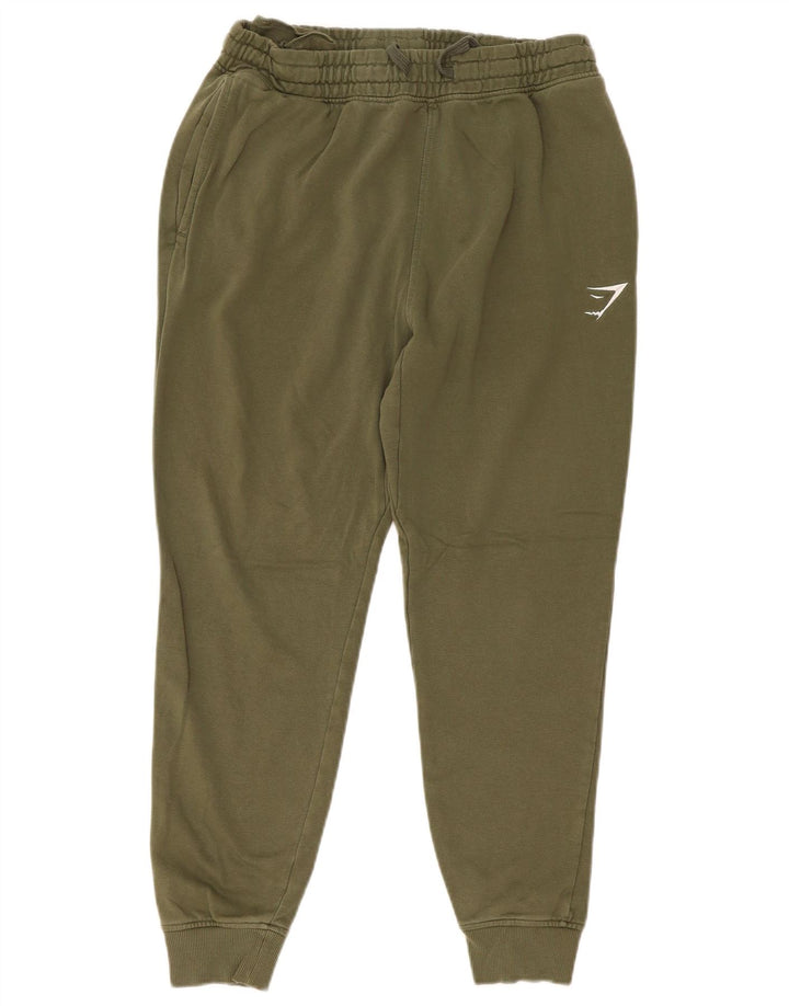 Gymshark Pantaloni de trening pentru bărbați Joggeri Bumbac kaki mediu