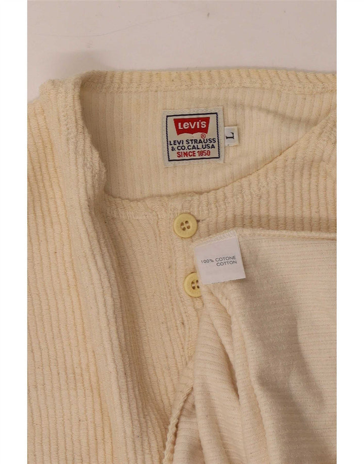 Top pentru bărbați Levi's cu mânecă lungă, mare, bej, bumbac