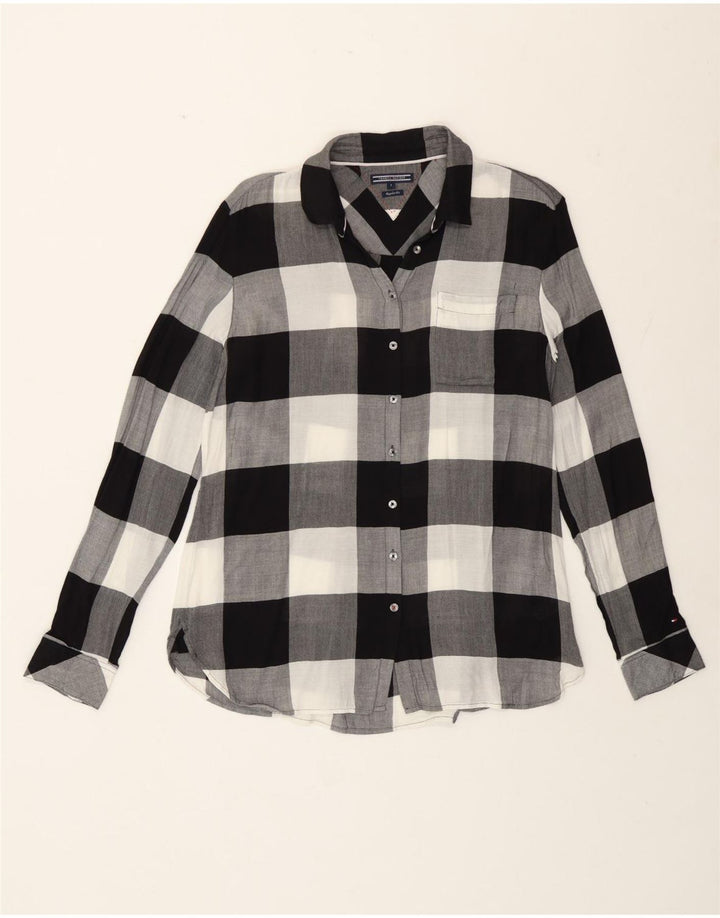 Cămașă pentru femei Tommy Hilfiger, cu tăiere obișnuită, US 8 Medium Black Check Viscose