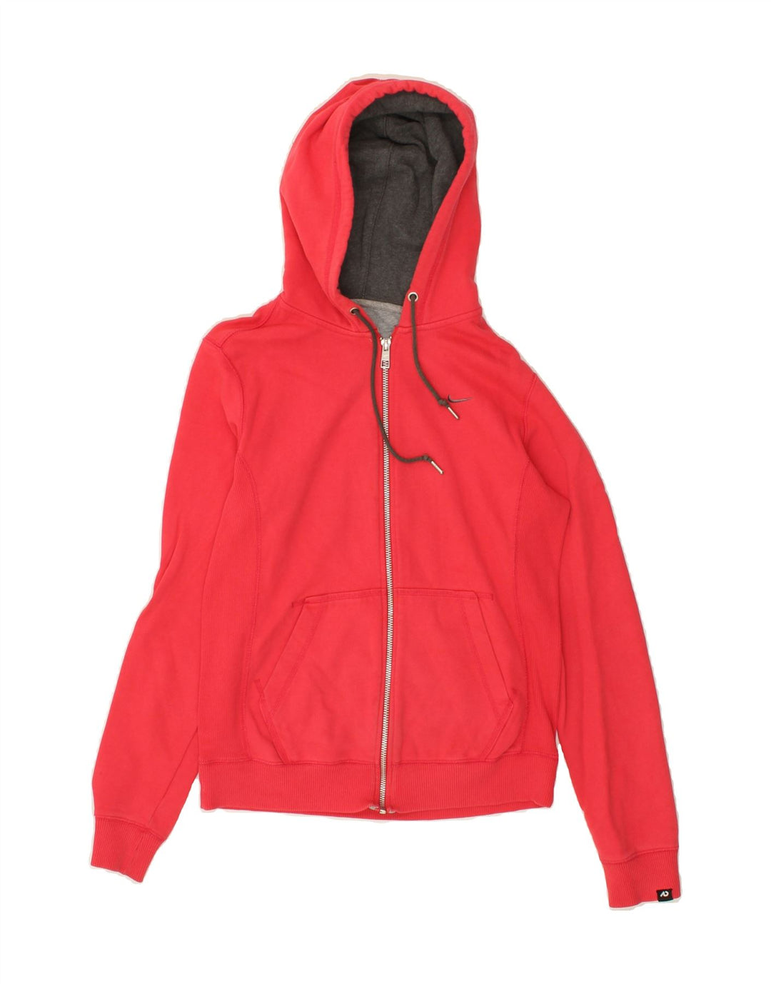 NIKE Womens Zip Hoodie Sweater UK 14 Medium Red Cotton Vintage Nike and Second-Hand Nike from Messina Hembry 